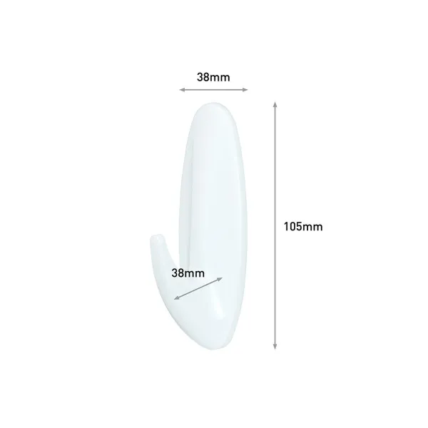 Подвесной крючок 3M 2,2 Kg Белый Деревянный Пластик (1 штук)