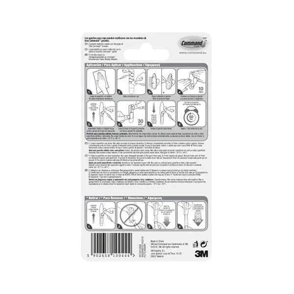 Kabliukas pakabinti 3M 2,2 Kg Sidabras Metalizuotas Metalinis nikelis (1 vnt.)