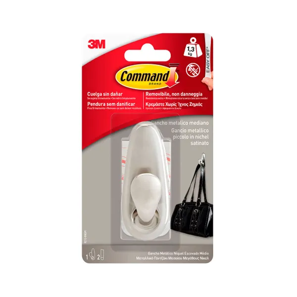 Подвесной крючок 3M 1,3 kg Серебристый Металл (1 штук)