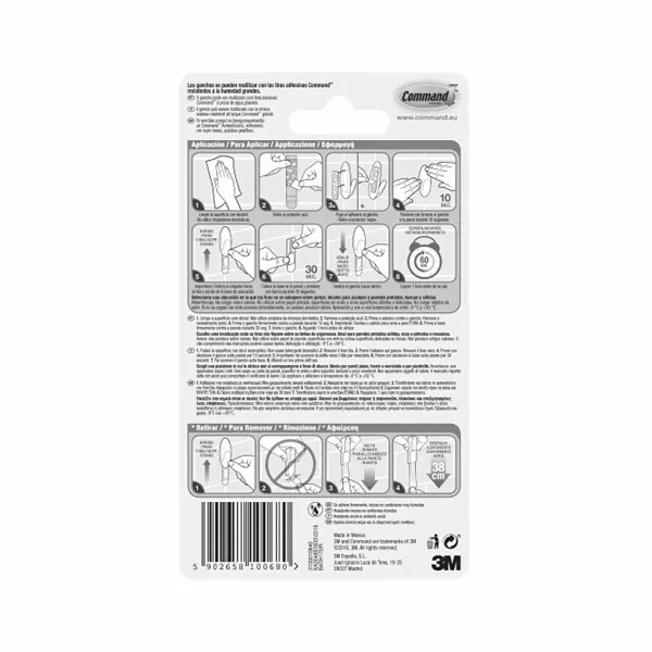 Ripustuskoukku 3M 2,2 Kg Valkoinen Muovinen (1 osaa)