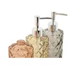 Soap Dispenser Home ESPRIT Yellow Grey Amber Silver Crystal ABS 320 ml 7,5 x 7,5 x 17,5 cm (3 Units)