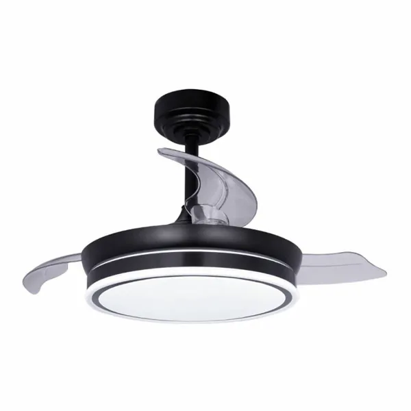 Plafondventilator CristalRecord 85-065-46-180 Melns
