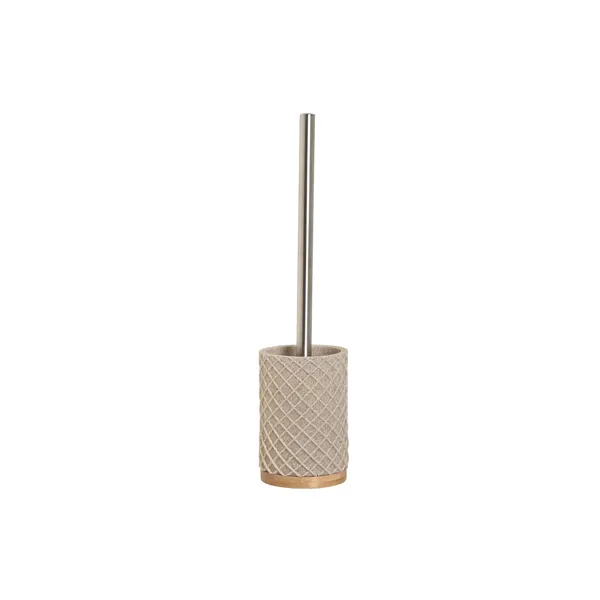 Toilet Brush Home ESPRIT Beige Silver Resin Bamboo 9 x 9 x 37 cm