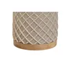 Toilet Brush Home ESPRIT Beige Silver Resin Bamboo 9 x 9 x 37 cm