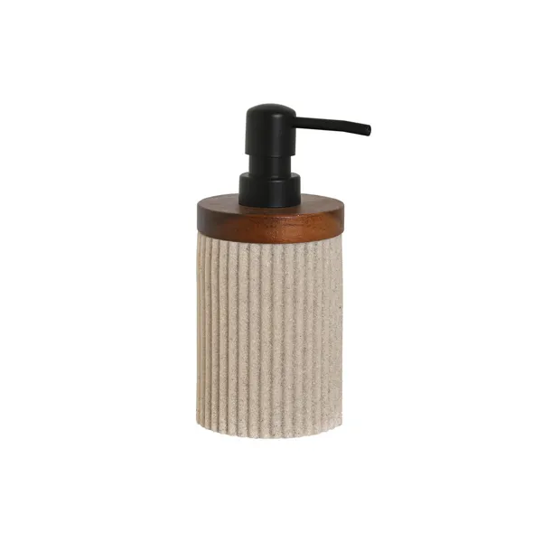 Soap Dispenser Home ESPRIT Brown Black Beige Resin Acacia 10 x 8 x 17,5 cm