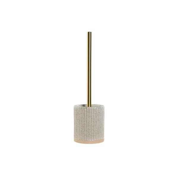 Toilet Brush Home ESPRIT Beige Golden Stoneware 10,5 x 10,5 x 37,5 cm