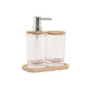 Bath Set Home ESPRIT Transparent Natural Bamboo Aluminium polystyrene 16 x 9 x 18 cm