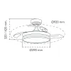 Plafondventilator CristalRecord Caurspīdīgs Metāls Ø 92 cm