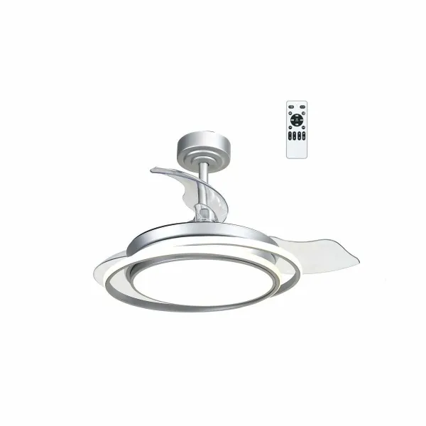 Plafondventilator CristalRecord Sudrabains 40 W Ø 40 cm