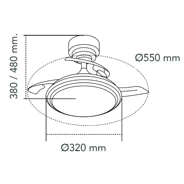 Потолочный вентилятор со светом CristalRecord Чёрный 35 W 1000 Lm (3000 K) (4000 K)