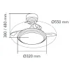 Потолочный вентилятор со светом CristalRecord Чёрный 35 W 1000 Lm (3000 K) (4000 K)