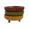 Centerpiece Home ESPRIT Yellow Green Coral Colonial 25 x 25 x 9 cm (3 Units)