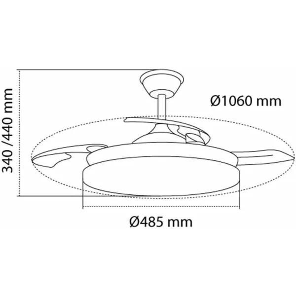 Ceiling Fan with Light CristalRecord White 72 W (3000 K) (4000 K)