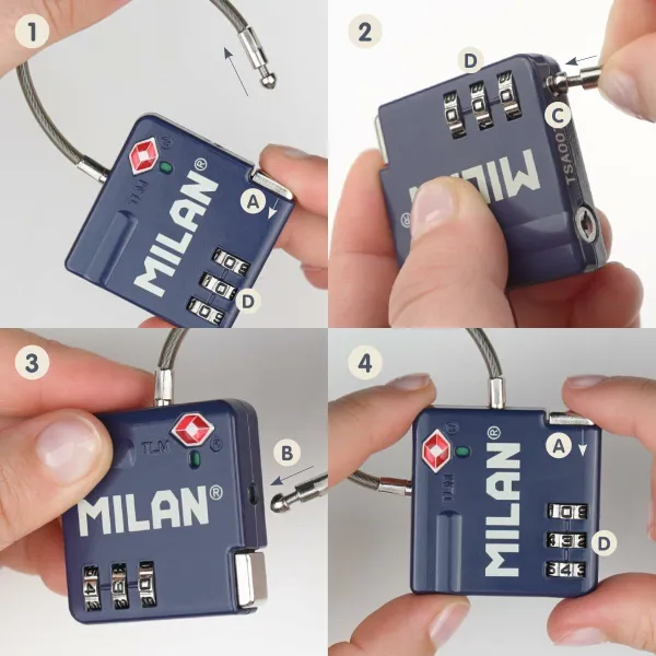 Combination padlock Milan Metal