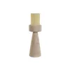 Candle Holder Home ESPRIT Beige Resin Marble 10 x 10 x 25 cm