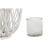 Candleholder Home ESPRIT White wicker Crystal 34 x 34 x 80 cm