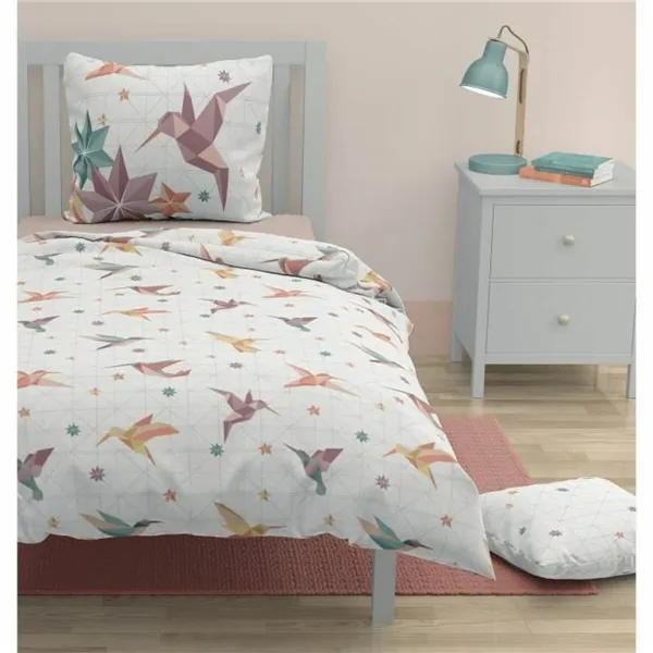 Duvet cover set Roupillon Birdie 140 x 200 cm Pink 2 Pieces