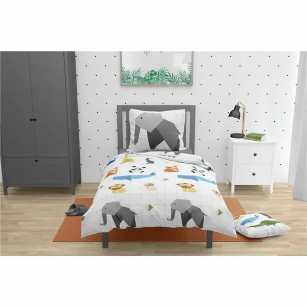 Duvet cover set Roupillon Origatoon Elephant White 140 x 200 cm 2 Pieces