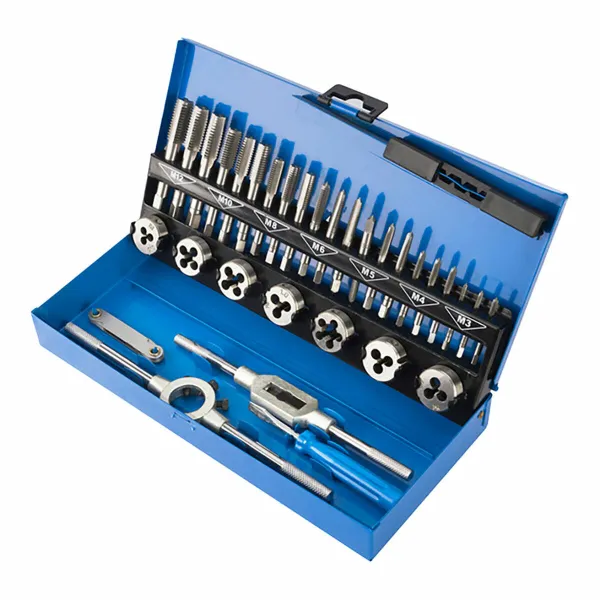 Set of Screw Cutting Taps and Threaders Workpro M3 x 0,5, M4 x 0,7, M5 x 0,8, M6 x 1,00, M7 x 1, M8 x 1,25, M10 x 1,5, M12 x 1,7