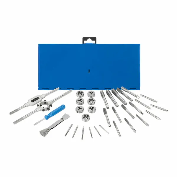 Skrūvju, griežamo tapu un vītņotāju komplekts Workpro M3 x 0,5, M4 x 0,7, M5 x 0,8, M6 x 1,00, M7 x 1, M8 x 1,25, M10 x 1,5, M12