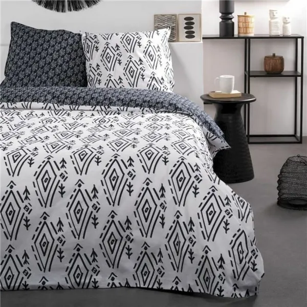 Duvet cover set TODAY White Black 220 x 240 cm 3 Pieces