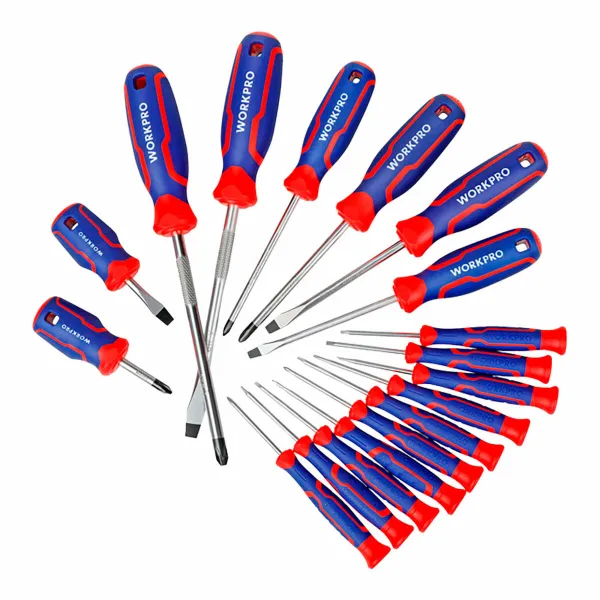 Korkkiruuvisetti Workpro Phillips Litteä Torx 18 Kappaletta