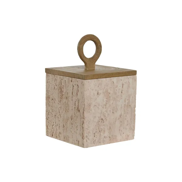 Jewelry box Home ESPRIT Beige Resin 15 x 15 x 24 cm