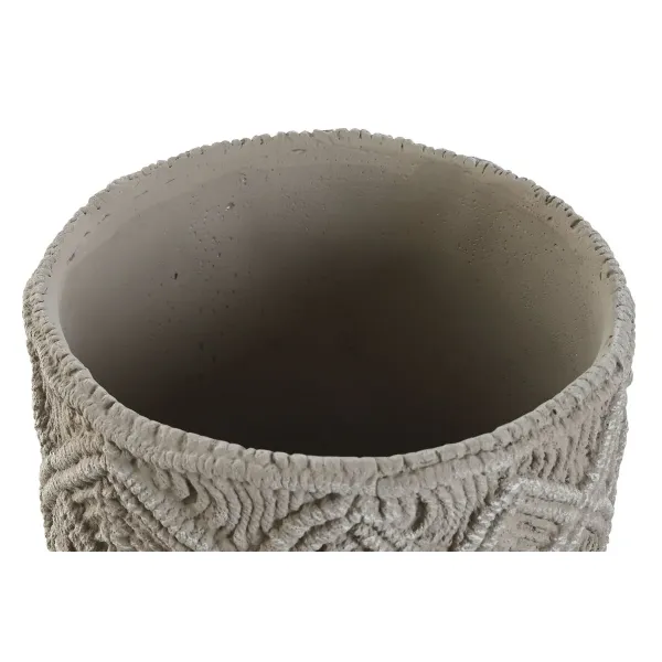 Set of Planters Home ESPRIT Light grey Cement 20 x 20 x 18 cm