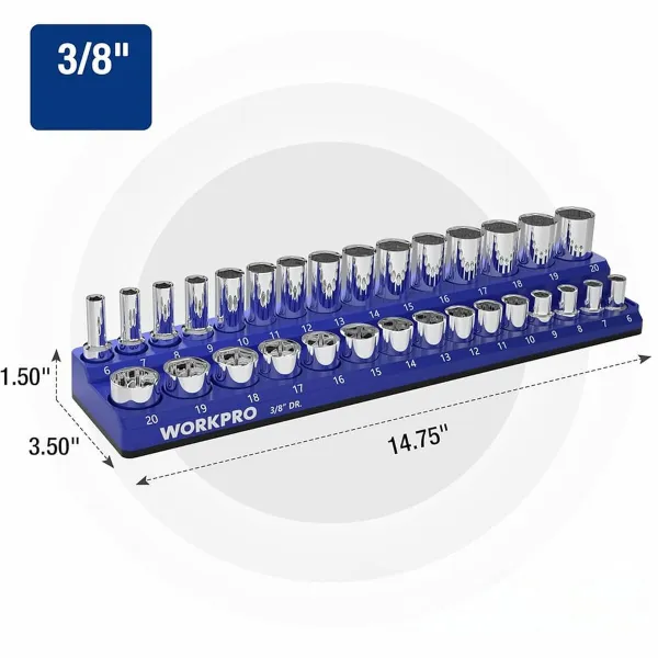 Instrumentu Organizators Workpro 37,3 x 8,8 x 3,8 cm Metāls