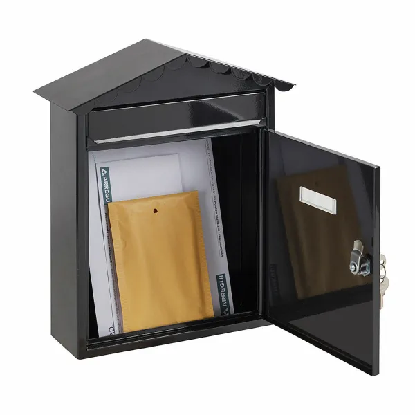 Pastkaste Arregui Melns Tērauds 30 x 11 x 36 cm