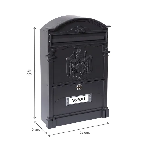 почтовый ящик Arregui Чёрный 26 X 9 X 42 CM Алюминий