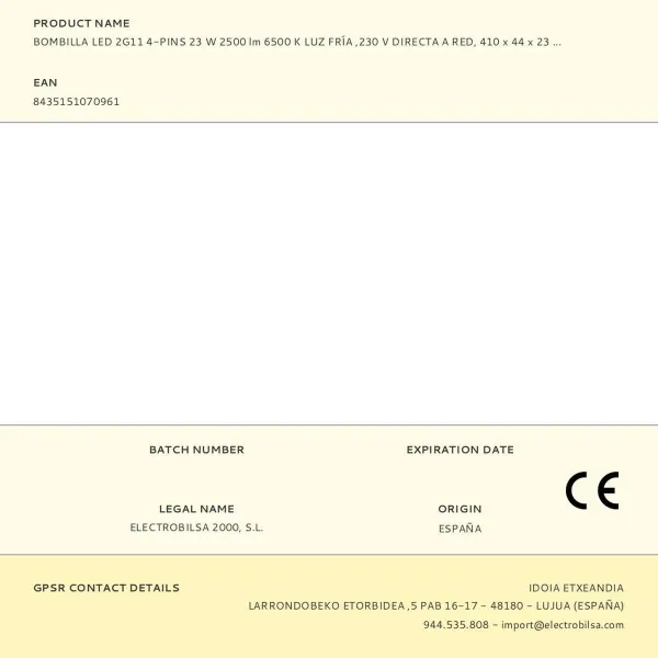 LED Spuldze Fbright F 23 W 53,5 x 2,35 x 4,33 cm Balts 2500 lm (6500 K)