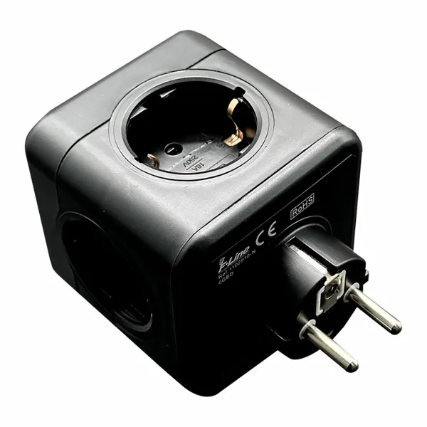 5 kištukų lizdas be maitinimo jungiklio Fbright Juoda 3680 W