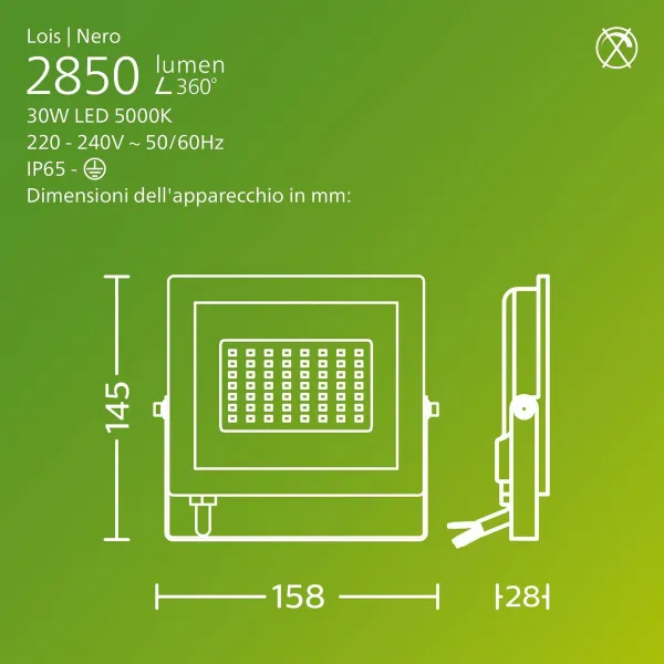 Užtvindanti šviesa / projektoriaus šviesa Philips Juoda 30 W F (5000 K)