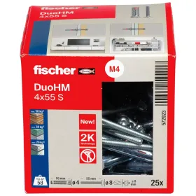Sieniniai kištukai ir varžtai Fischer DUO HM Ø 8 x 55 mm (25 vnt.)