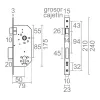 Mortise lock Micel Steel 85 mm