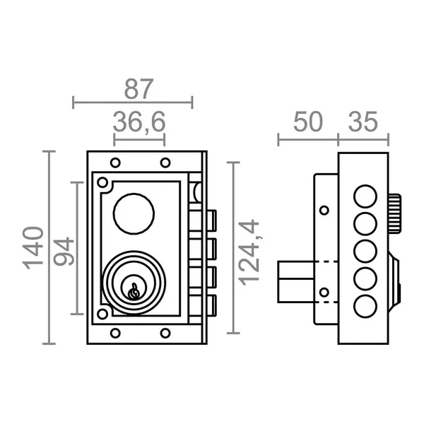 Bolt lock Micel Steel Left