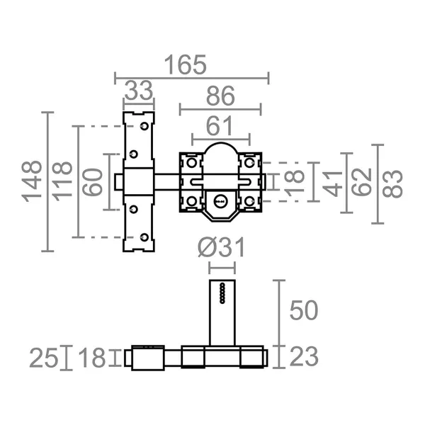 Safety lock Micel crr11 86l/50 Steel Brass 50 mm To put on top of