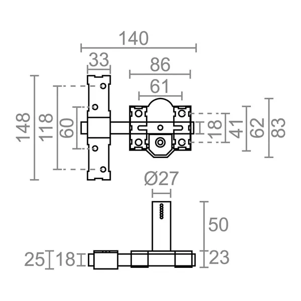Turvalukko Micel crr12 86b/50 mm Teräs Harmaa 50 mm Laittaa päälle