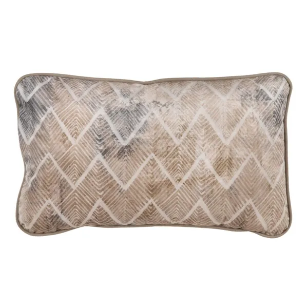 Cushion Beige Geometric 50 x 30 cm