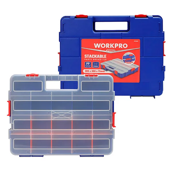 Box with compartments Workpro polypropylene 38,2 x 30 x 6,2 cm 18 Compartments