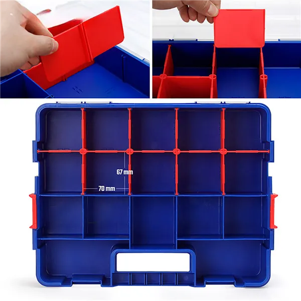 Box with compartments Workpro polypropylene 38,2 x 30 x 6,2 cm 18 Compartments