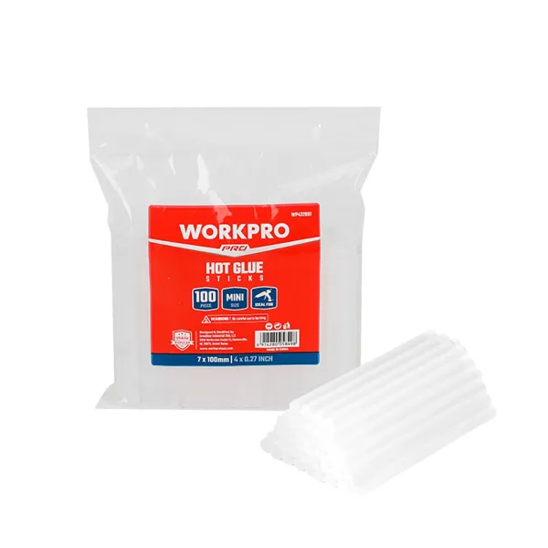 Karstās līmes nūjiņas Workpro Caurspīdīgs Ø 7 x 100 mm (100 gb.)