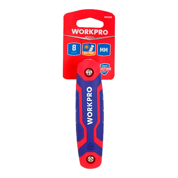 Набор Шестигранников Workpro 1,5, 2, 2,5, 3, 4, 5, 6, 8, 10 mm Чаша 8 Предметы