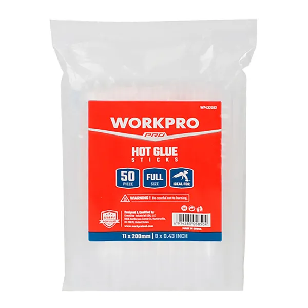 Karstās līmes nūjiņas Workpro Caurspīdīgs Ø 11 x 200 mm (50 gb.)