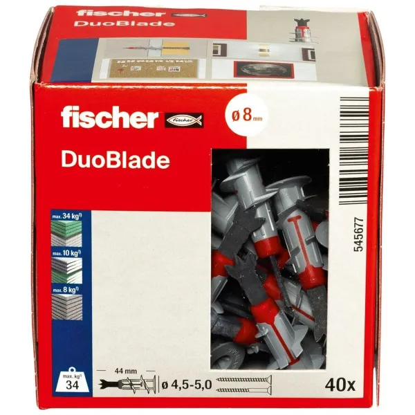 Dygliai Fischer DUOBLADE 44 x 8 mm (40 vnt.)