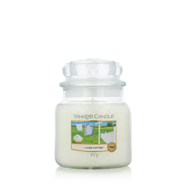 Aromatizuota žvakė Yankee Candle Classic Medium Jar Candles Clean Cotton 411 g