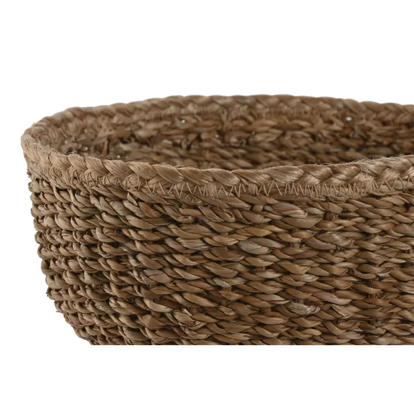 Basket set Home ESPRIT Natural Natural Fibre Boho 30 x 30 x 13 cm (3 Pieces)