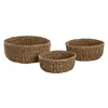 Basket set Home ESPRIT Natural Natural Fibre Boho 30 x 30 x 13 cm (3 Pieces)