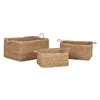 Basket set Home ESPRIT Natural Natural Fibre Boho 50 x 40 x 30 cm (3 Pieces)